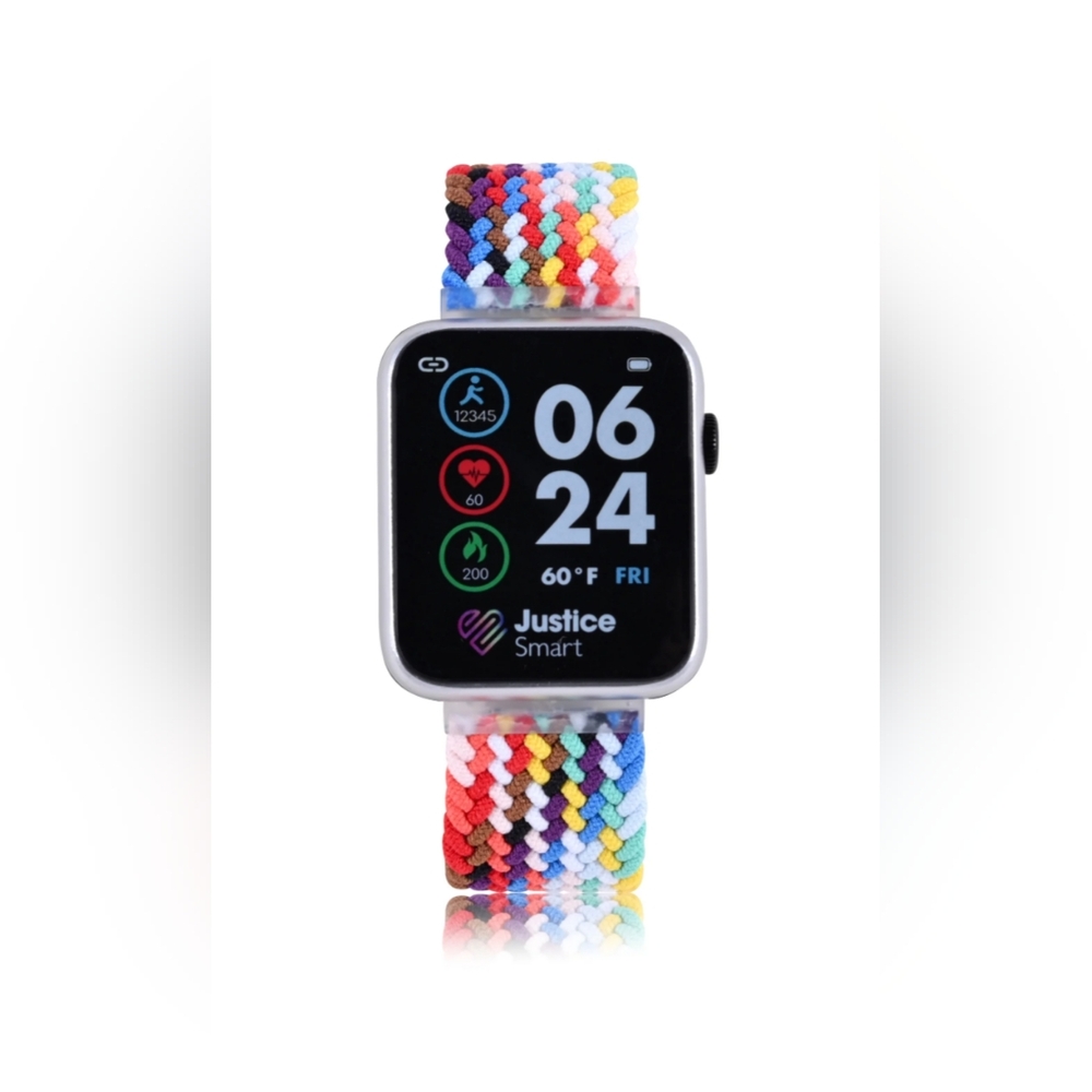 🆕Justice Unisex Child Smartwatch in Rainbow Weave One Size